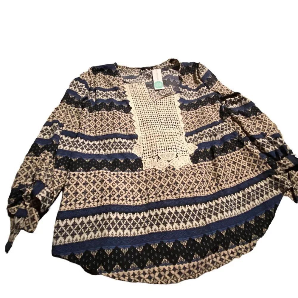 Paper Moon blouse new with tags Wilknwe crochet detail top see pics